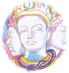 Sacred India Tarot Siva ace of Lotuses, detail